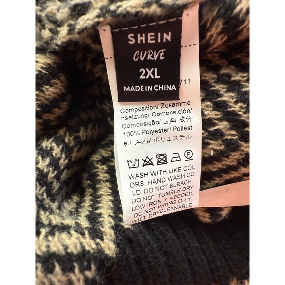 Women's Chevron Mock Neck Ribbed Cold Shoulder 2X Sweater Y2K Edgy Grunge Winter - Picture 12 of 14